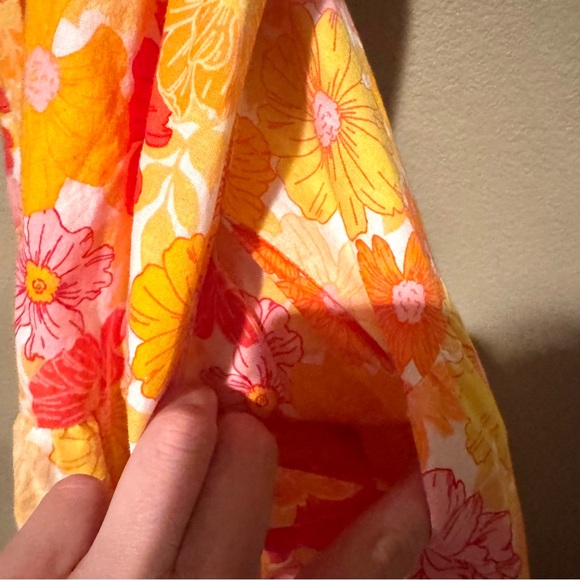 Petal + Pup Bold Vibrant Floral Cross Back V-Neck Maxi Dress Orange Size 2 - Picture 5 of 8